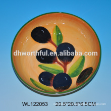 Plato de cerámica al por mayor con patrón de oliva